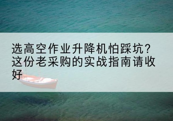蒙城高空作业升降机厂家推荐-选高空作业升降机怕踩坑？这份老采购的实战指南请收好