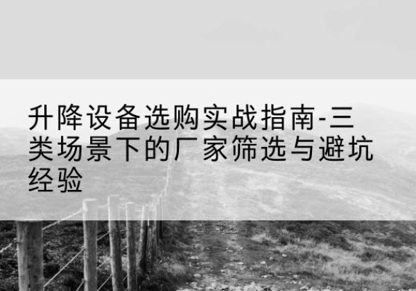 蒙城移动式升降机厂家推荐-升降设备选购实战指南-三类场景下的厂家筛选与避坑经验