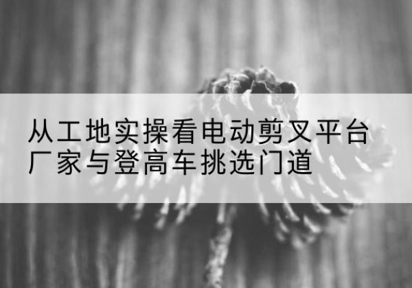 蒙城电动剪叉升降平台厂家-从工地实操看电动剪叉平台厂家与登高车挑选门道